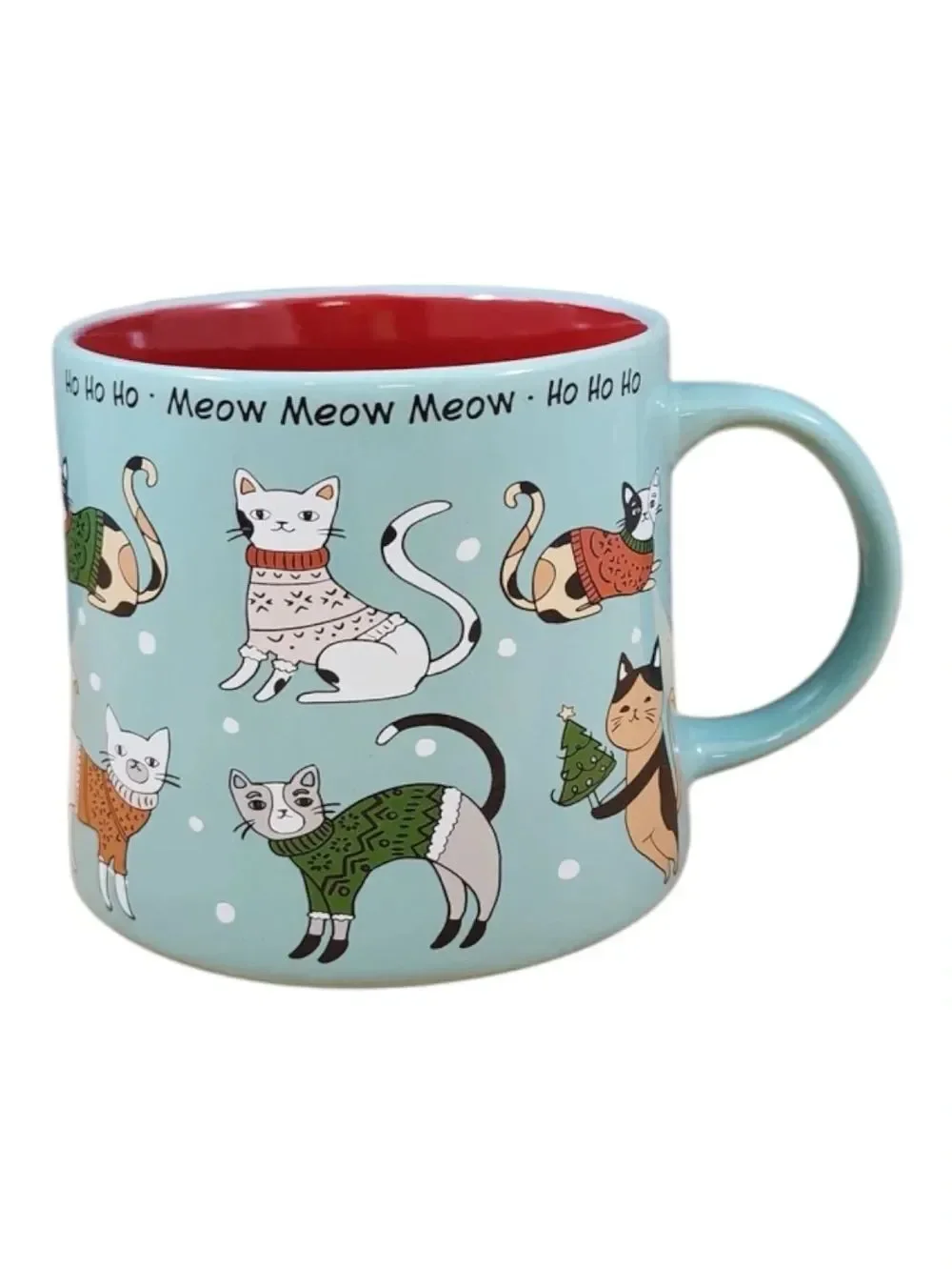 Spectrum Christmas CAT Mug & Matching Ornament Holiday Gift Box Set, Blue, NWT
